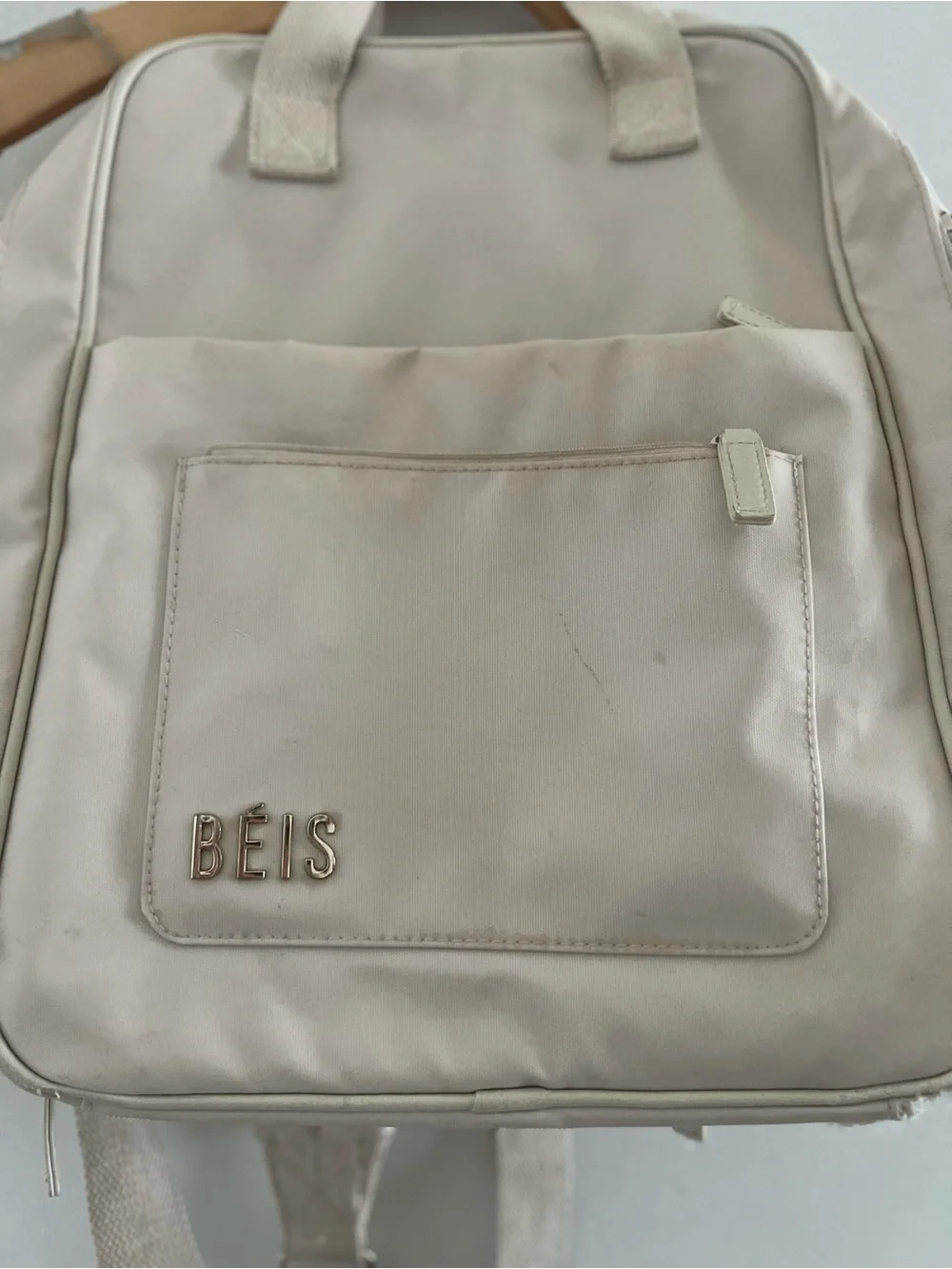 BEIS Cream Backpack - Versatile Travel Bag